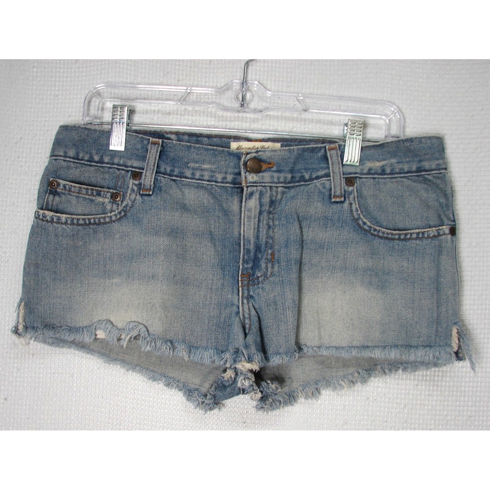 Vtg Y2K Abercrombie & Fitch Micro Mini Blue Jean Shorts Cut Offs Low Rise Sz 6